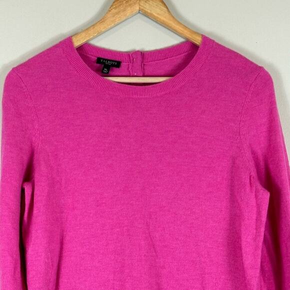 Talbots Cozy Hot Pink Wool Blend Sweater - Picture 2 of 5